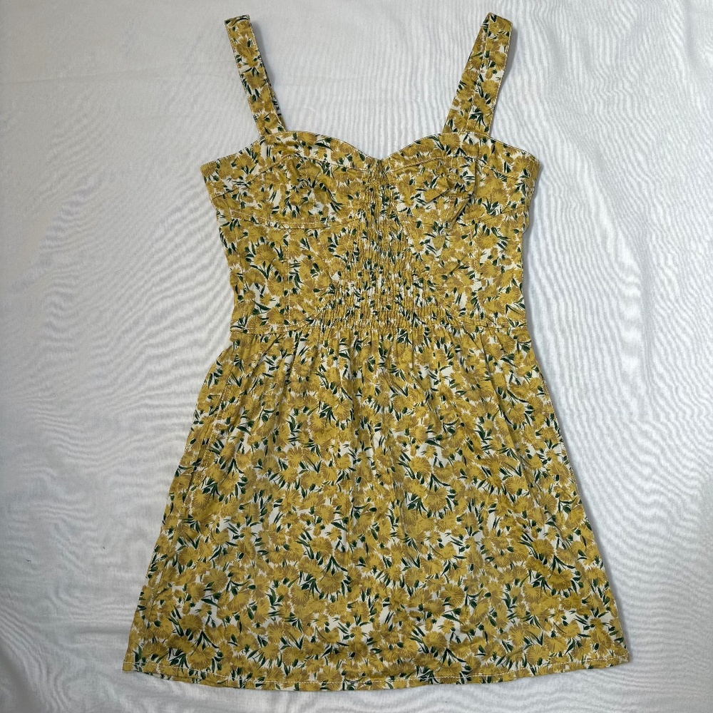 Free People VTG 90’s Women’s Sunny Yellow Fit and Flare Dress Size 10 EUC